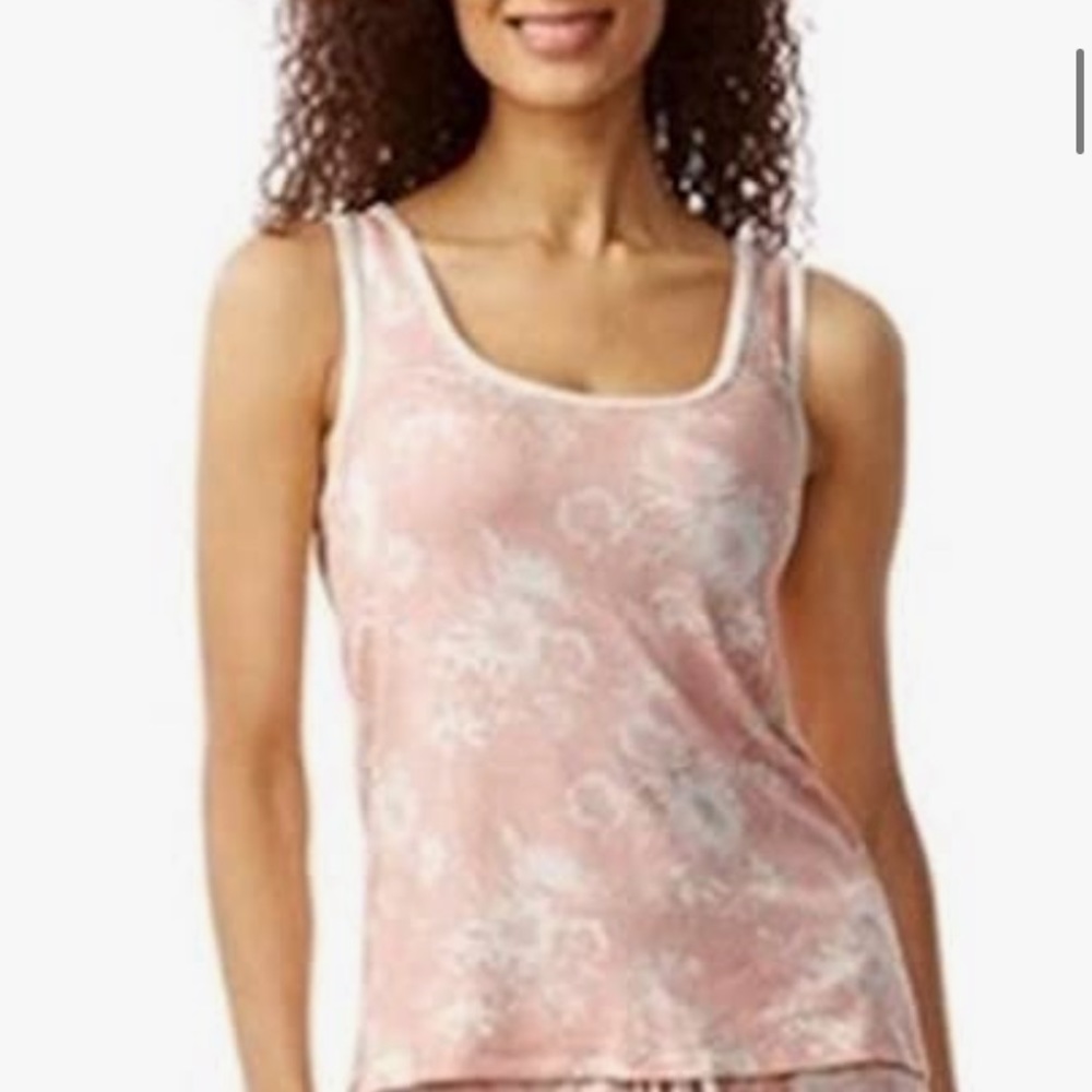 Lucky brand sleeveless pink floral tank top soft stretchy cute